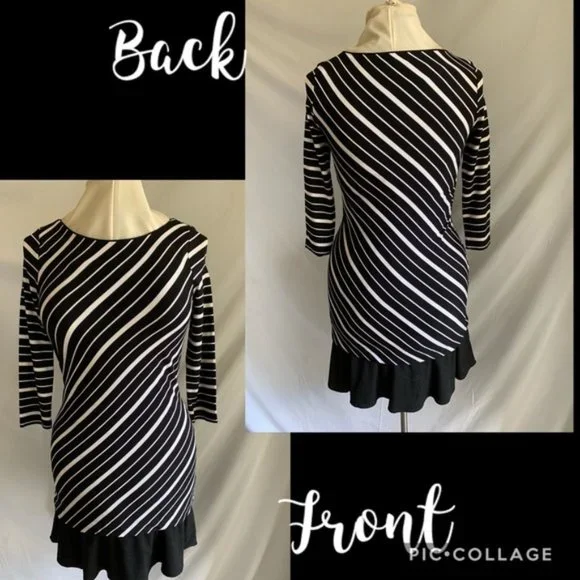 WHBM Long sleeved diagonal pattern dress - Picture 2 of 3